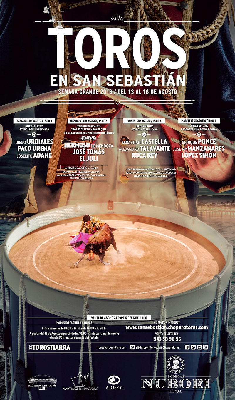 Carteles toros San Sebastián 2016