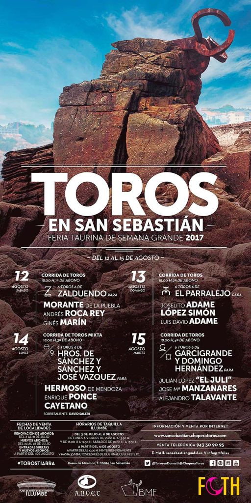Carteles toros San Sebastián 2017