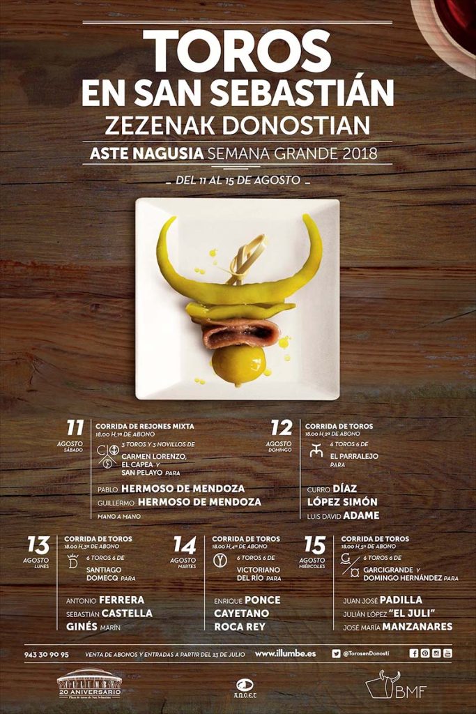 Carteles toros San Sebastián 2018