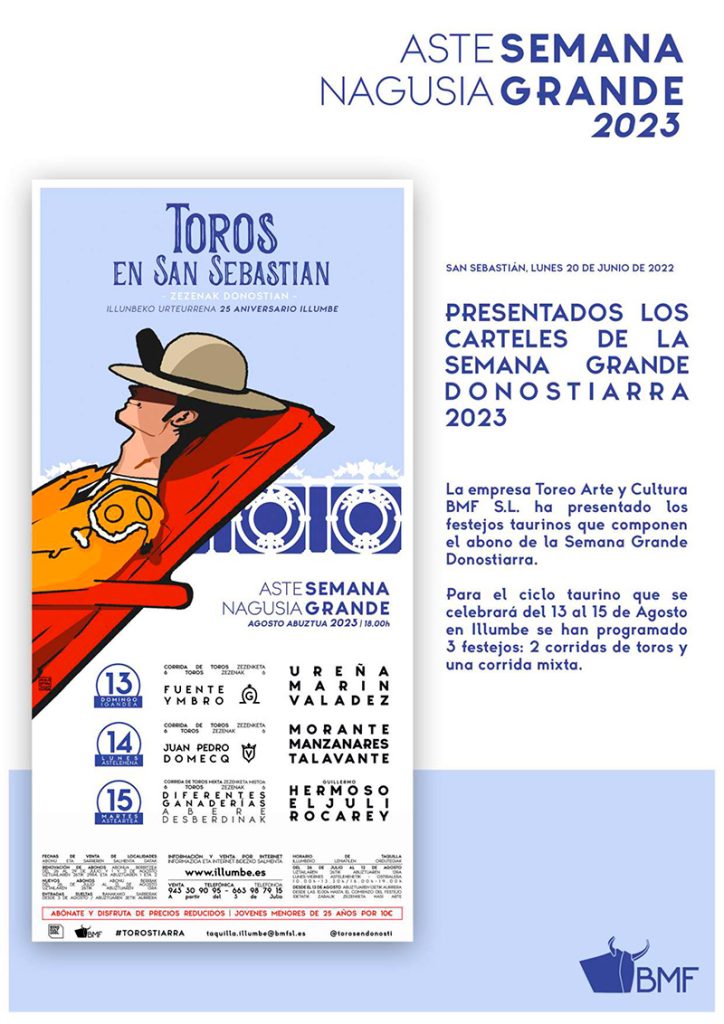 Carteles toros San Sebastián 2023