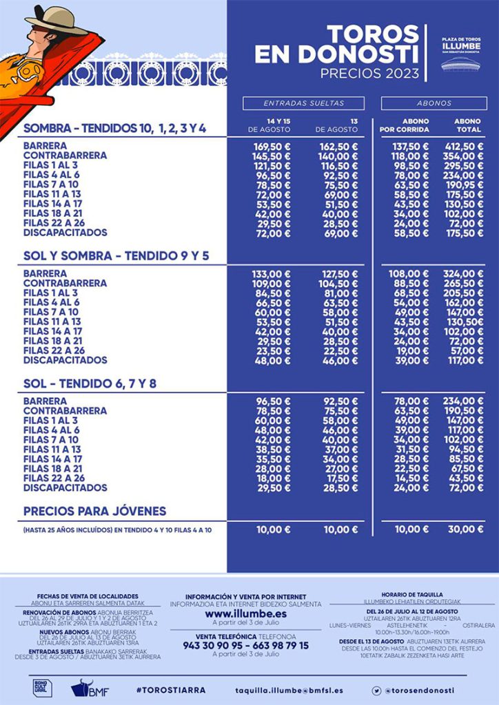 Carteles toros San Sebastián 2023 | Feria taurina de Illumbe