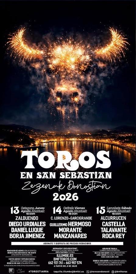 Cartel Toros san Sebastián Illumbe 2026